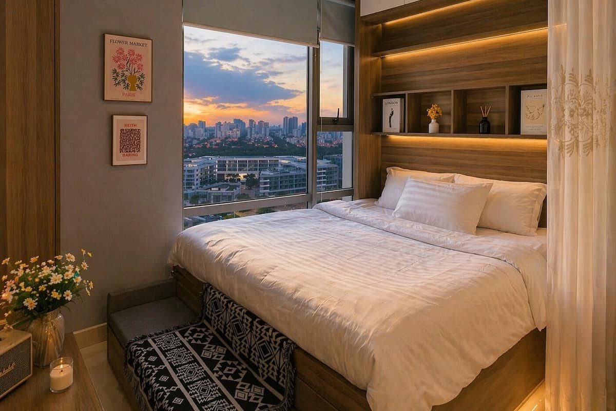 Studio Suite, 1 giường cỡ queen và sofa giường, quang cảnh thành phố | Bàn, khu vực làm việc phù hợp cho laptop, màn/rèm cản sáng
