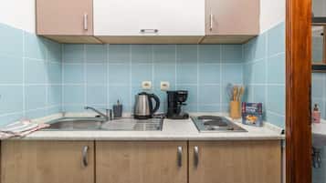 Fridge, microwave, stovetop, toaster