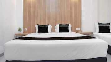 Desk, free WiFi, bed sheets