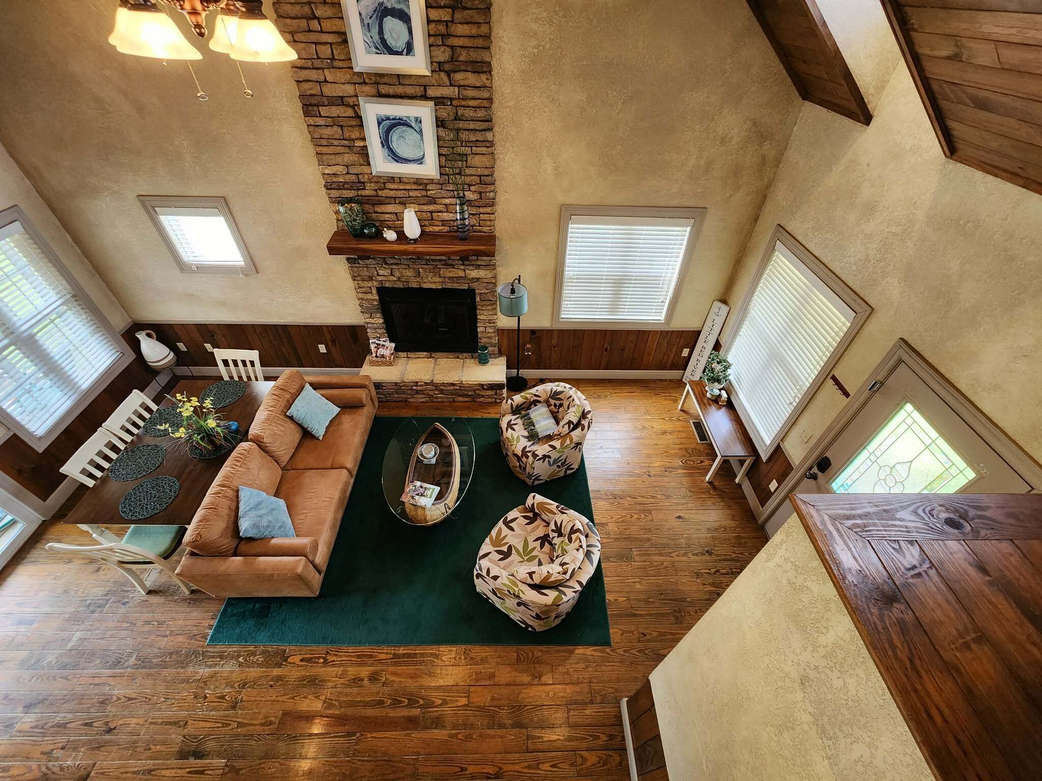 Fireplace, books