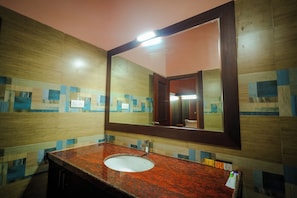 Habitación estándar doble | Baño | Toallas y papel higiénico