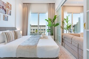 In-room safe, iron/ironing board, free WiFi, bed sheets - Refined 1BR Escape with Pool-Facing Views, Near to Dubai Butterfly Garden, (Dubai)