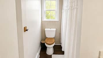 Regadera, secadora de cabello, toallas, papel de baño