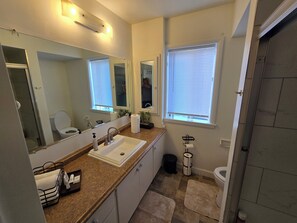 Hair dryer, bidet, towels, soap - Beautiful 4-bedroom AC apartment on the border of Wauwatosa and Brookfield. (Wauwatosa)