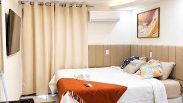 1 dormitorio, tabla de planchar con plancha, wifi gratis y ropa de cama