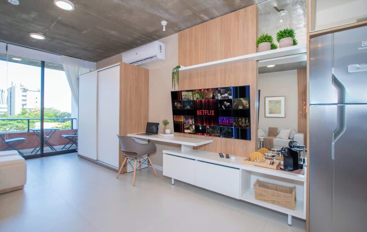 Studio, balkong, byutsikt | Innvendig