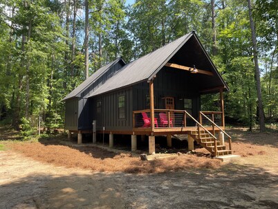 Chalet w/lake access! This is the larger of two cabins available on property.