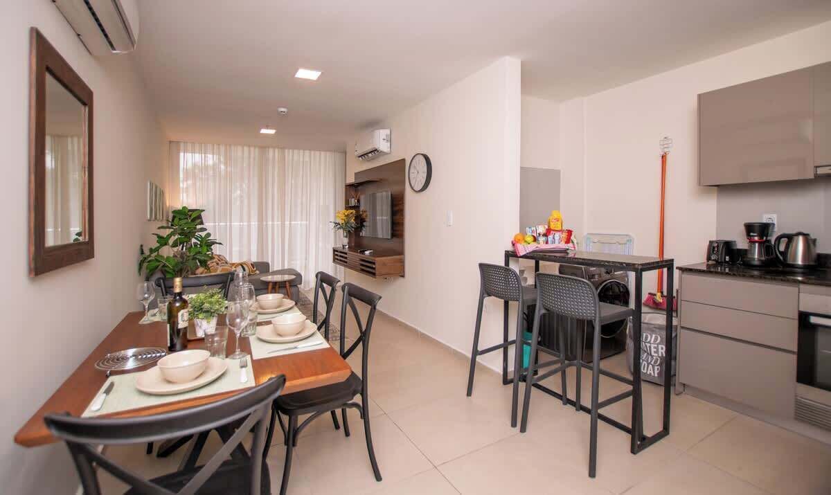 Apartemen, balkon, pemandangan kota | Dapur pribadi