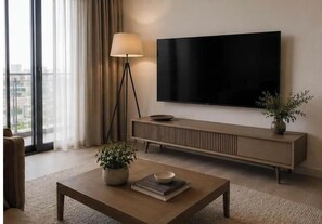 Smart TV, printers - Modern 1-Bed Apartment in Menlyn Maine, Pretoria (Pretoria)