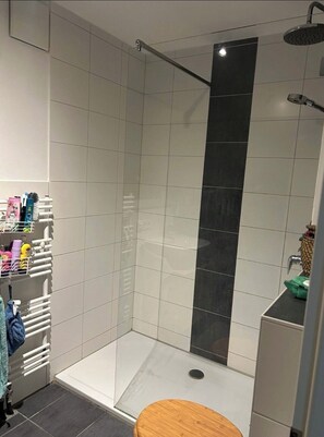 Ducha, secador de pelo, bidet, toallas