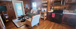 Living area - 1-bedroom guesthouse with AC in charming downtown Clinton (Clinton)