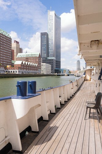 On board a seagoing vessel, in the center of Rotterdam,
