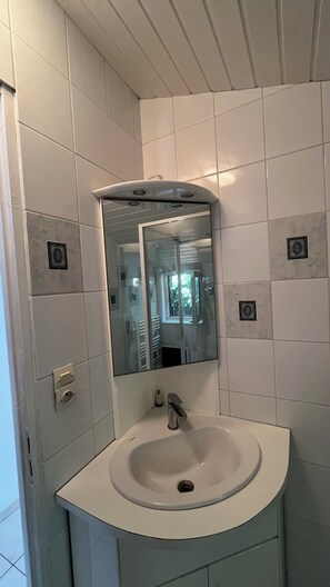 Ducha, toallas, jabón, shampoo