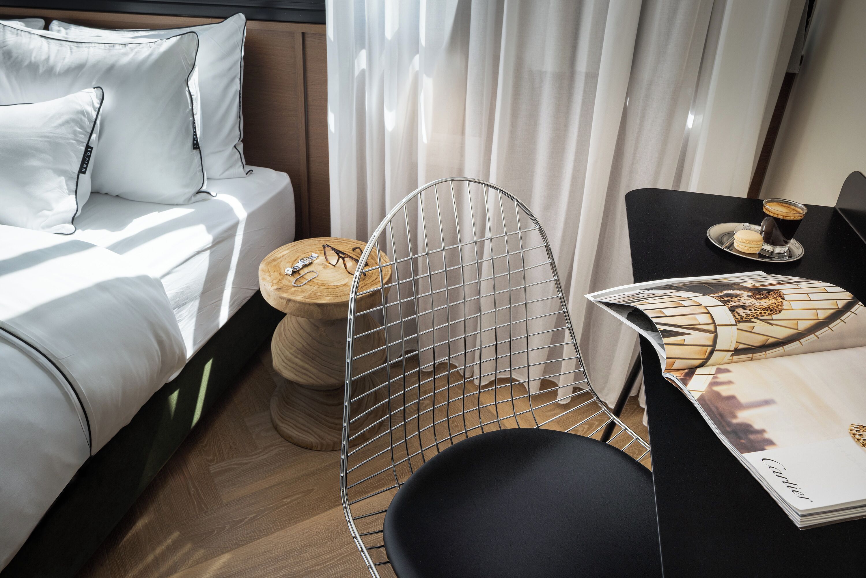 Egyptian cotton sheets, premium bedding, laptop workspace