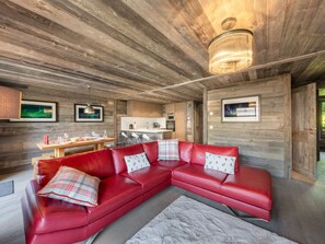TV, fireplace - Modern apartment, south terrace - 4 guests (Méribel Village)