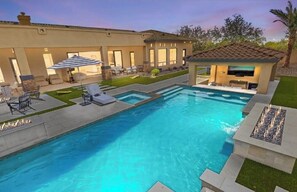 Outdoor pool, a heated pool - 6 King Suites/Heated Pool/Spa/Fire Pits/Swim Up Bar/Outdoor TV/SCOTTSDALE OASIS (Scottsdale)
