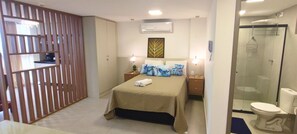 Estúdio luxo, 1 cama Queen e sofá-cama, para não fumantes, vista para a praia | Banheiro