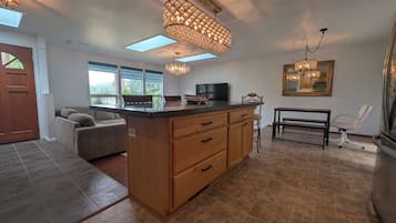 Smart TV, fireplace, video games, books