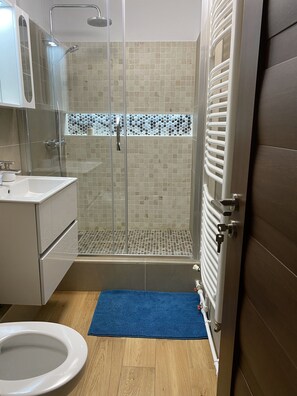 Shower, hair dryer, towels, soap - Cozy 1-bedroom condo in Bucharest close to Unirii Square (Bucharest)