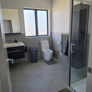 Dusche, Handtücher, Seife, Toilettenpapier