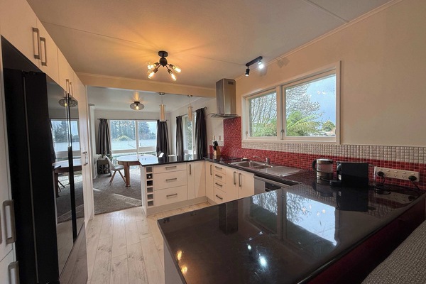 Kitchen island and dining area