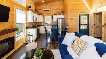 智能电视、壁炉、书