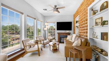 Smart TV, fireplace