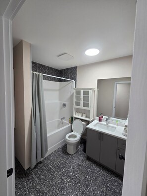Towels, soap, toilet paper