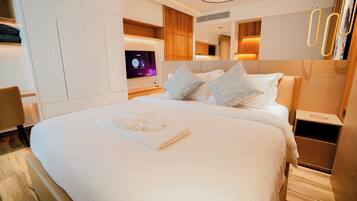 Studio Suite Mewah, pemandangan kota | Meja kerja, ruang kerja ramah laptop, dan Wi-Fi gratis