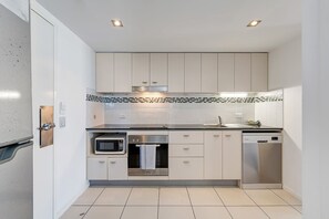 Fridge, microwave, oven, stovetop - Ocean View Residences (Caloundra)