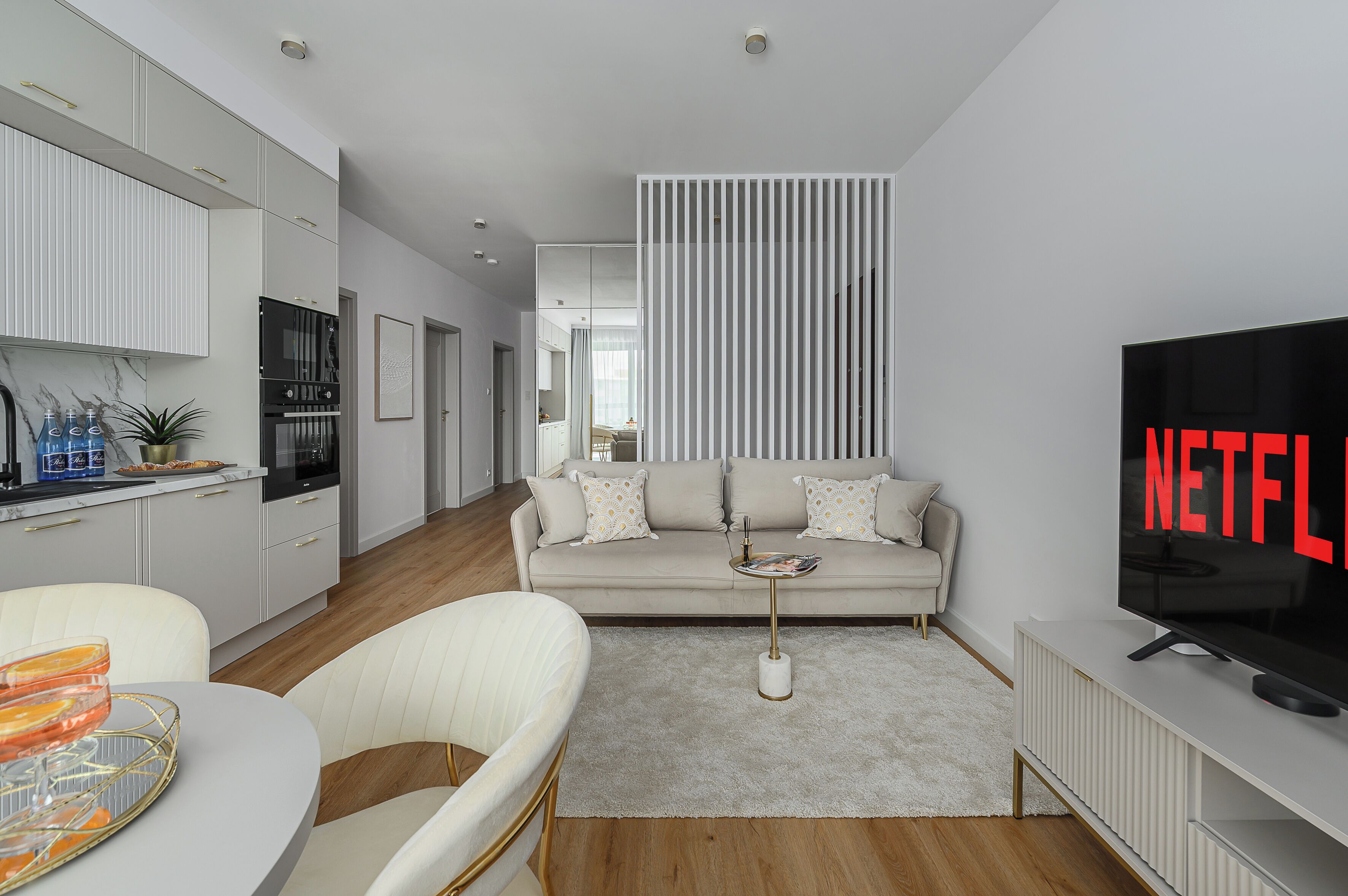 Luxury Apartment, 3 Bedrooms, City View | Living area | 60-cm Smart TV with satellite channels, Netflix, streaming services