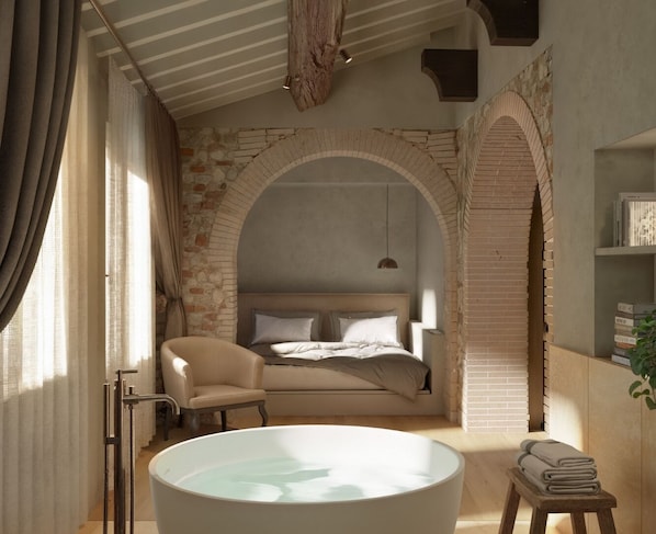 Junior Suite, Garden View | In-room safe, desk, soundproofing, iron/ironing board - Palazzo Lucchini (Montalcino)