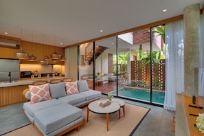 Villa, 3 Bedrooms, Non Smoking, Private Pool | Living area | 43-inch Smart TV with digital channels, Netflix, streaming services - Villa Damara - Ubud (Ubud)