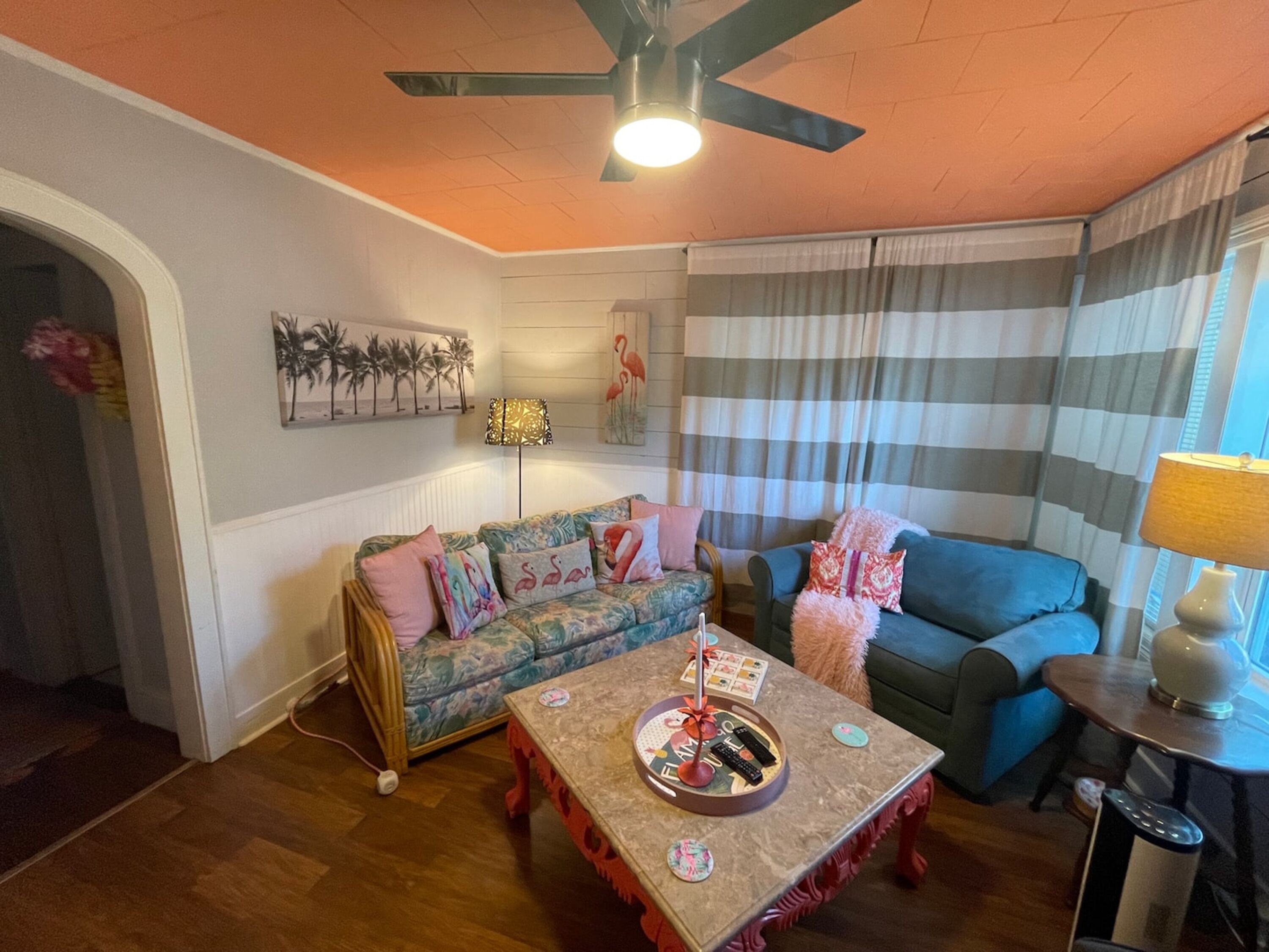 Exclusive Condo, 1 King Bed | Living room | 55-inch TV with digital channels