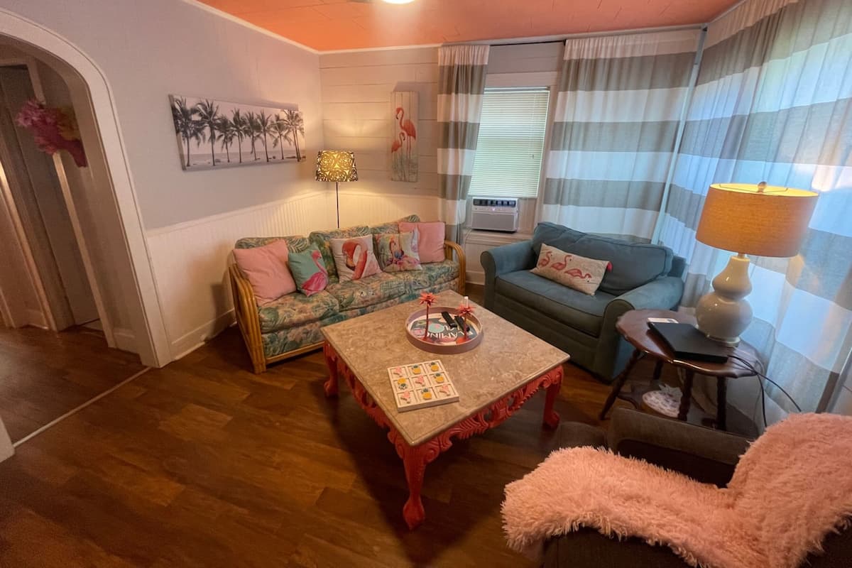 Exclusive Condo, 1 King Bed | Living room | 55-inch TV with digital channels