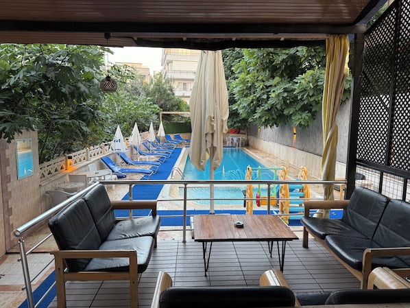 Outdoor banquet area