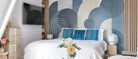 1 habitación, tabla de planchar con plancha, wifi y ropa de cama