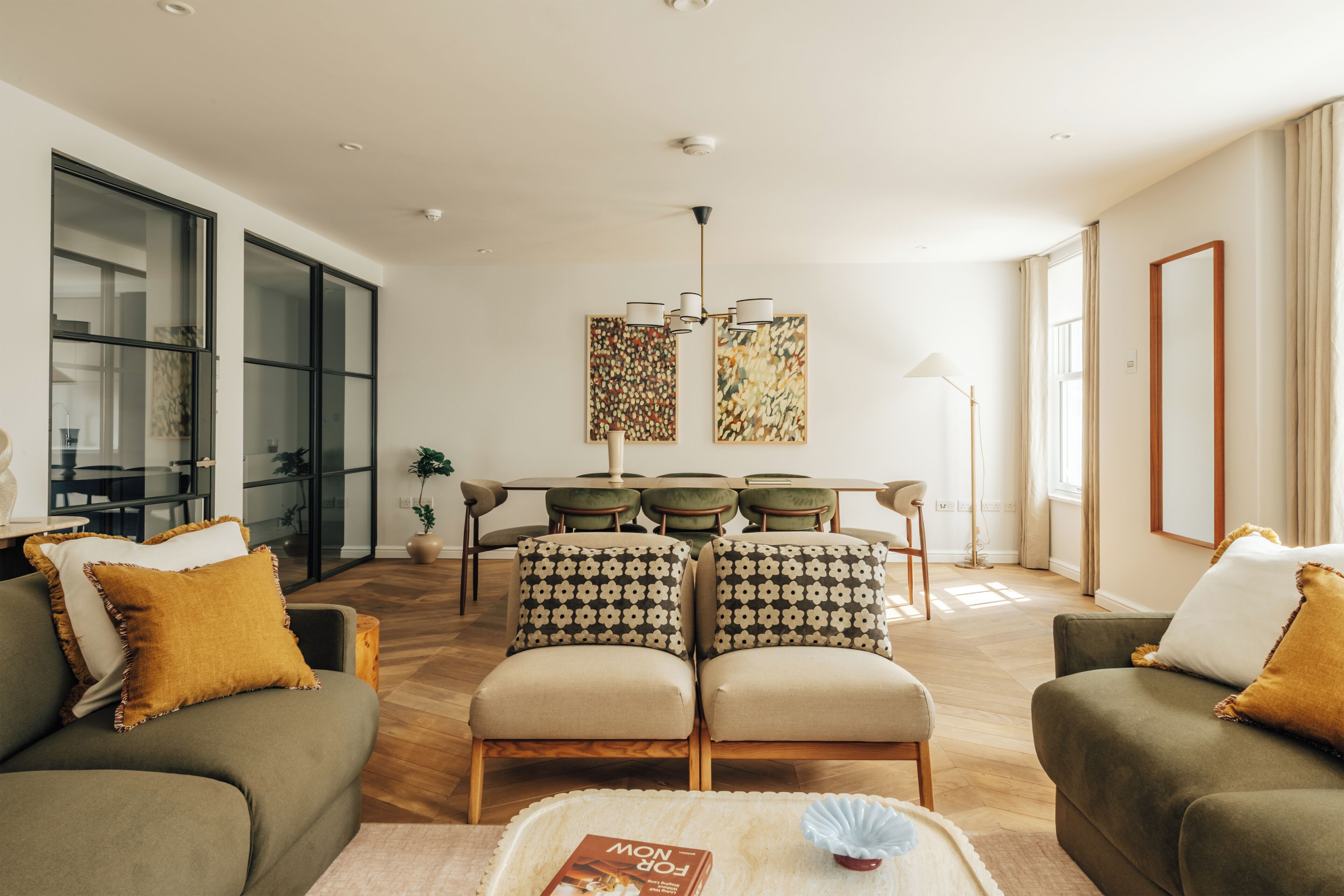 Deluxe Apartment, 3 Bedrooms, Kitchen | Living area