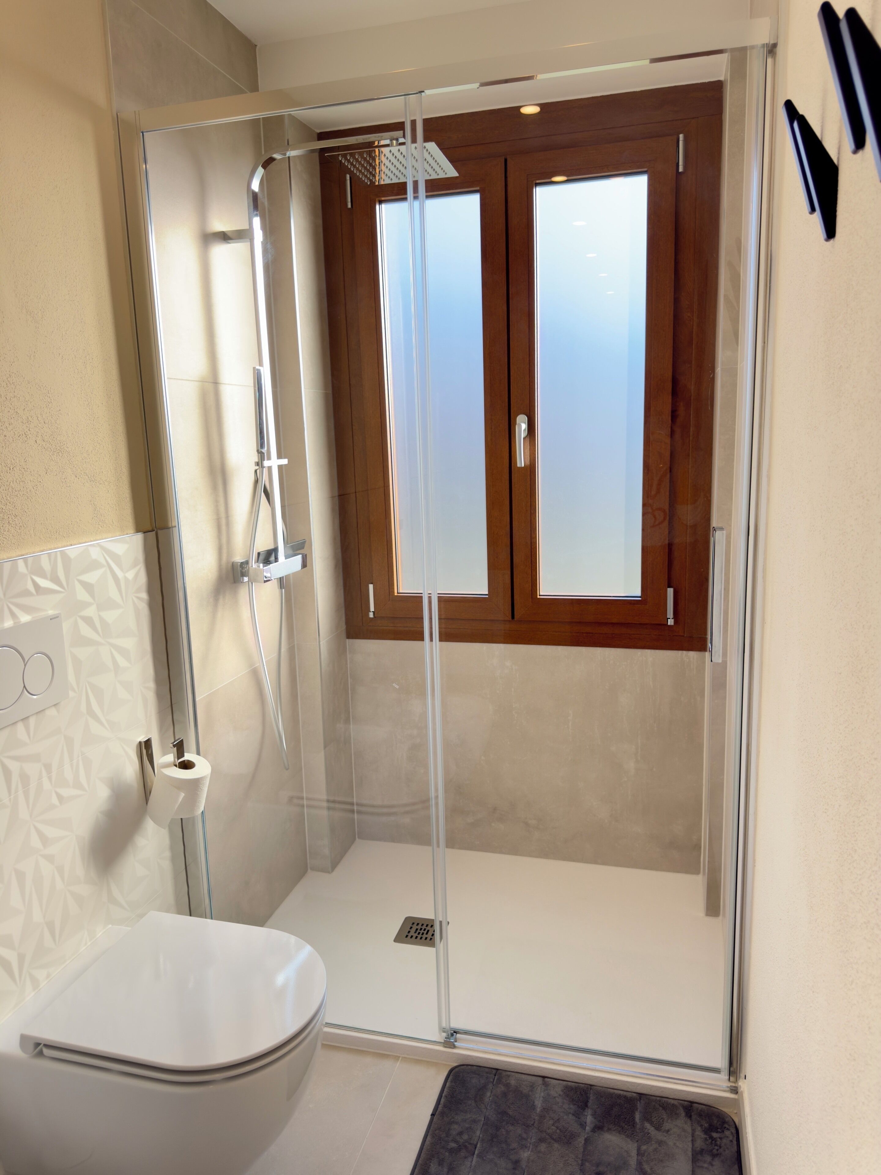 Dusche, Haartrockner, Bidet, Handtücher