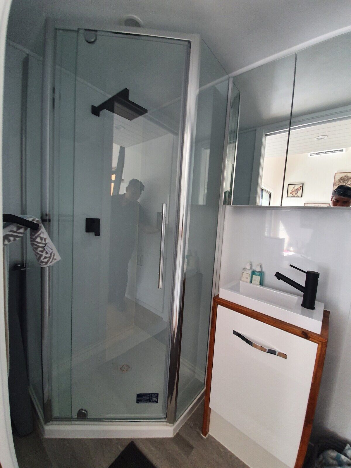 Shower, hair dryer