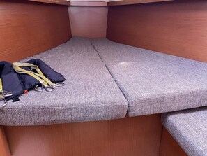 A corner bench with a backpack on it. - Sun-Kissed Sailing Adventure in Istria, Croatia (Pula)