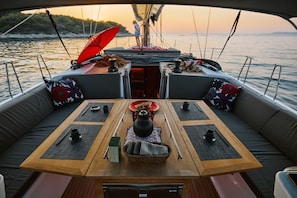 Outdoor dining - Sun-Kissed Sailing Adventure in Sibenik, Croatia (Primošten)