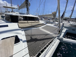 A marina with sailboats docked.