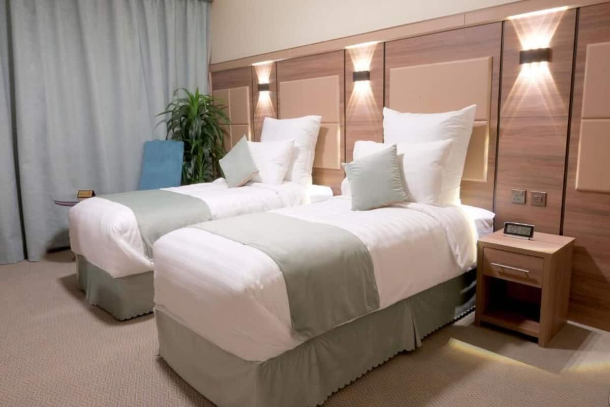 Blackout drapes, soundproofing, iron/ironing board (on request)