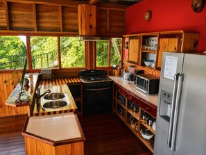 Fridge, microwave, oven, stovetop - El Refugio La Brisa del Diablo – Jungle House (Letrero,)
