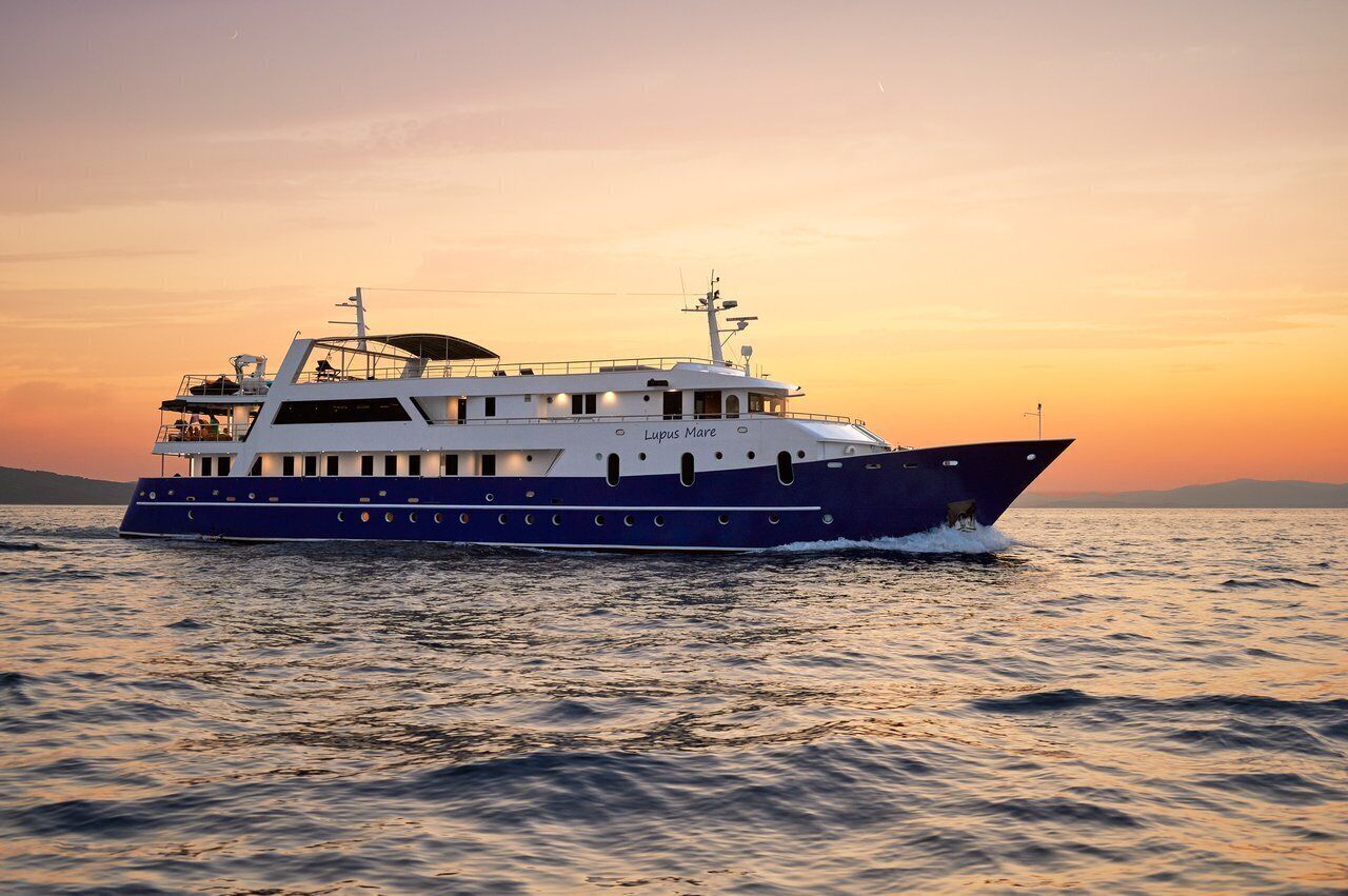 Un'ampia nave da crociera moderna con numerosi ponti e un'imponente prua.