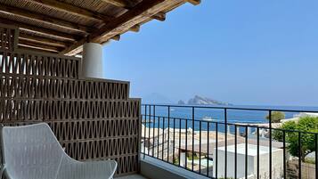 Junior Triple Room, Sea View | Terrace/patio