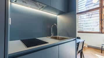 Deluxe Apartment | Private kitchen | Mini-fridge, microwave, oven, stovetop