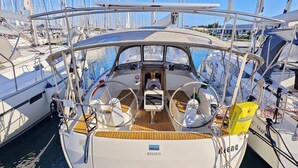 A boat named 'BAVARIA' docked at a marina with multiple other boats. - Sun-Kissed Sailing Adventure in Zadar, Croatia (Bibinje)