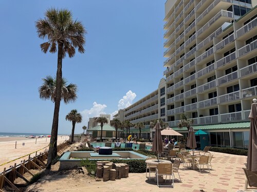Resort with 1 bedroom and AC in serene Daytona Beach. Views that can't be beat.